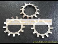 Lavadora de cerradura de acero SS304, SS316 con dientes exteriores dentados de color natural