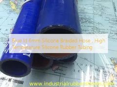 Manguera trenzada silicón azul de la identificación 6m m, tubería da alta temperatura de la goma de silicona