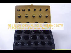 NBR Rubber O Ring Kit ISO3601 AS568A DIN3771 JIS B2401 estándar,color amarillo y rojo