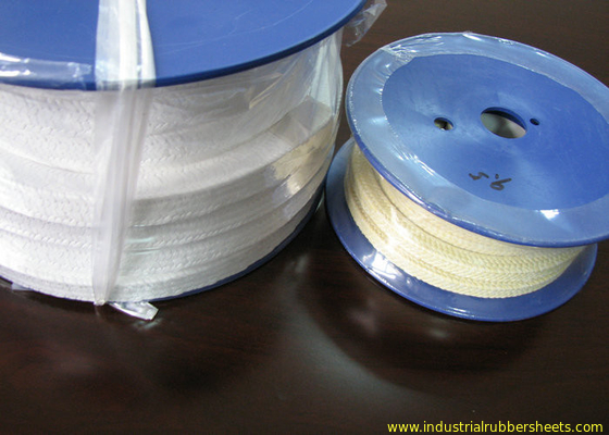 Embalaje trenzado del Teflon del enrejado blanco, embalaje de PTFE con aceite o sin aceite