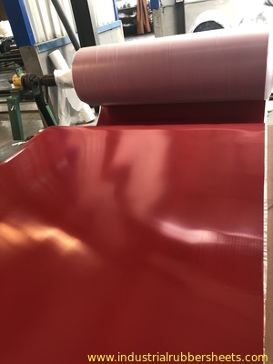 Color rojo de la hoja de goma industrial de la tela alise/de la impresión con el grado superior