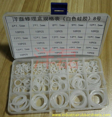 Kit de juntas tóricas de silicona de grado alimenticio, 150 piezas, 60-70 Shore A
