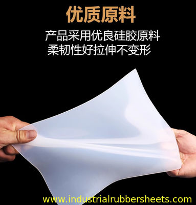 Thin Silicone Rubber Sheet with 0.1-0.8mm Thickness 60 Shore A Hardness and 7.5Mpa Tensile Strength