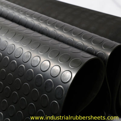 Industrial Use Anti Slip Floor Mat with Round Button Surface and 3mm Thickness for Oil Resistance