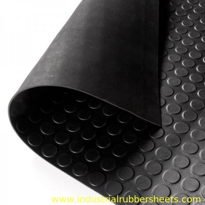 Industrial Use Anti Slip Floor Mat with Round Button Surface and 3mm Thickness for Oil Resistance